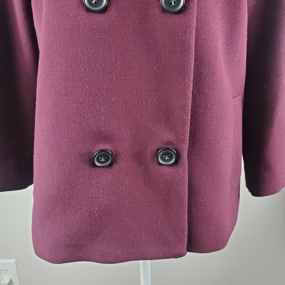 Halogen Women's Double Breasted Swing Blazer Jacket Size S Maroon - Picture 7 of 9